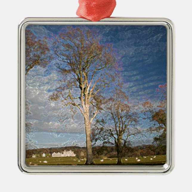 Irish Beech Trees Metal Ornament (Front)