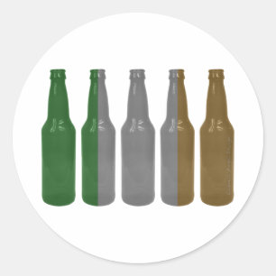 Irish Beer Bottles Classic Round Sticker