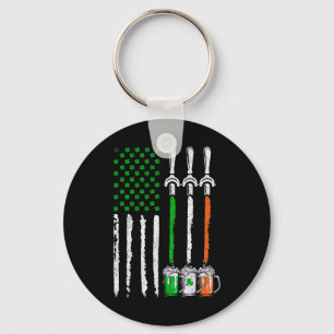 Irish Beer Ireland American Flag St Patricks Day M Keychain