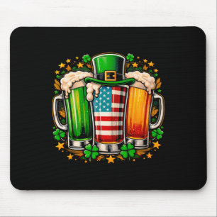 Irish Beer Ireland American Flag St Patrick's Day Mouse Pad