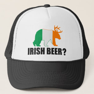 Irish Beer? Ireland Flag Bear Deer Hat