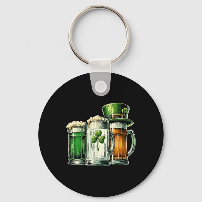 Irish Beer Ireland Flag St Patricks Day  Keychain (Front)