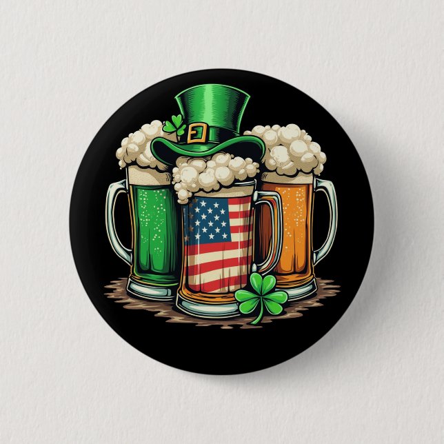 Irish Beer Ireland St Patricks Day Drinking Party  2 Inch Round Button (Front)