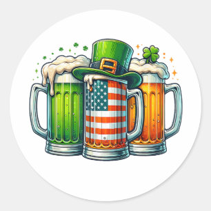 Irish Beer Ireland St Patricks Day Drinking Party Classic Round Sticker