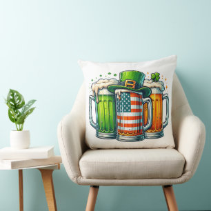 Irish Beer Ireland St Patricks Day Drinking Party Throw Pillow