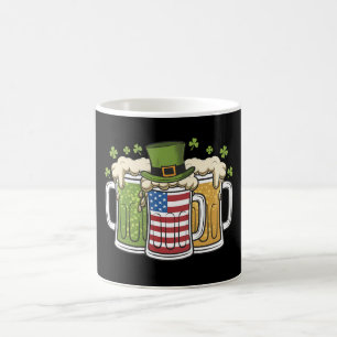 Irish Beer Ireland USA American Flag St Patrick's Coffee Mug