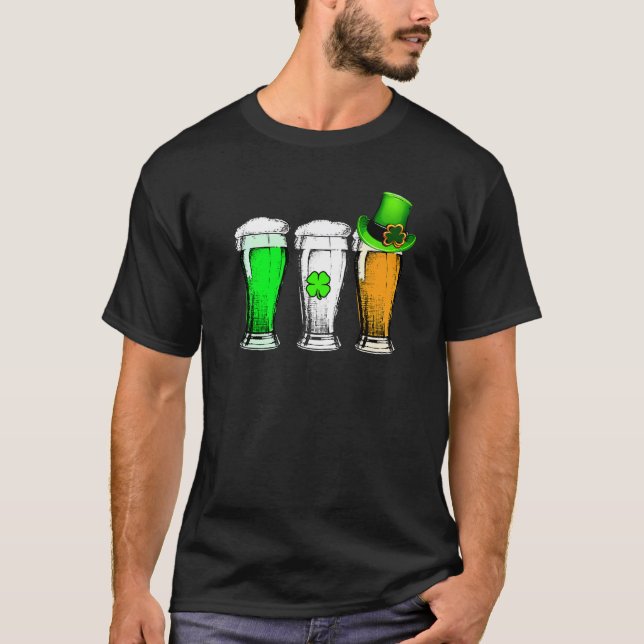 Irish Beer Love Ireland Flag St Patricks Day Men W T-Shirt (Front)