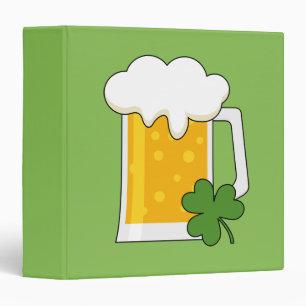 Irish Beer Mug with Shamrock Clover  Binder