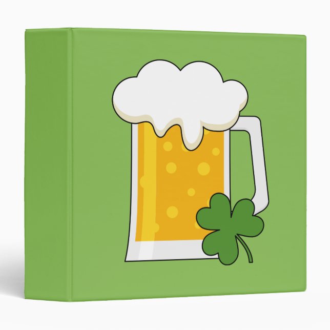 Irish Beer Mug with Shamrock Clover  Binder (Front/Spine)