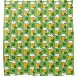 Irish Beer Mug with Shamrock Clover Pattern