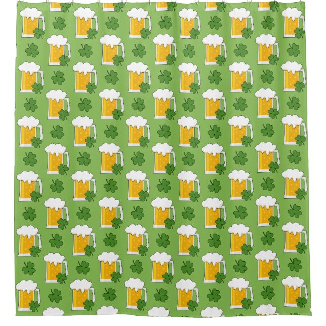 Irish Beer Mug with Shamrock Clover Pattern (Front)