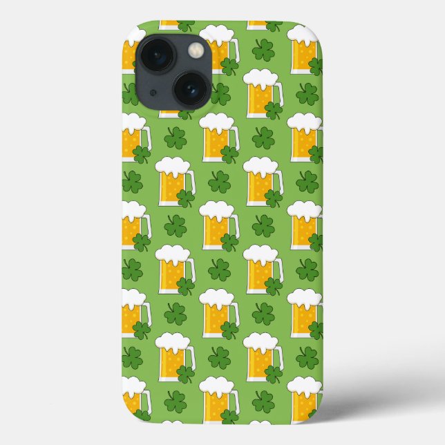 Irish Beer Mug with Shamrock Clover Pattern Case-Mate iPhone Case (Back)