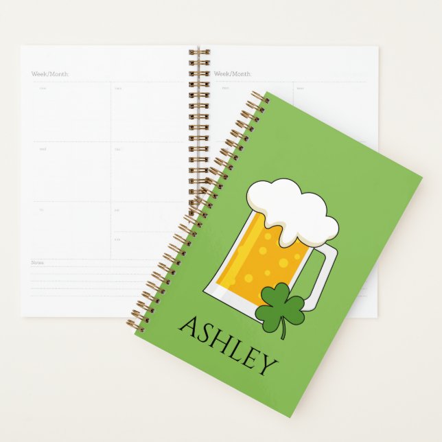 Irish Beer Mug with Shamrock Clover | Personalize Planner (Display)