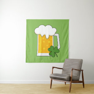 Irish Beer Mug with Shamrock Clover Tapestry