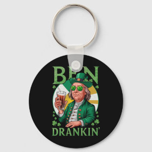 Irish Ben Drankin Beer - St Pattys Men And Women 1 Keychain