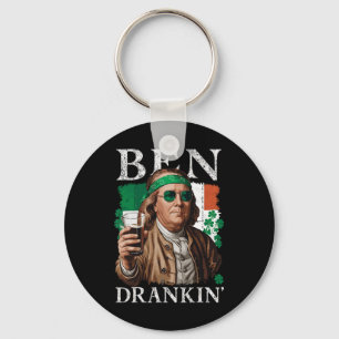 Irish Ben Drankin Beer - St Pattys Men And Women 7 Keychain