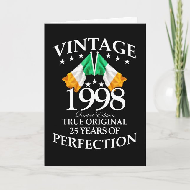 Irish Birthday Any Age & Ireland Flags Card (Front)
