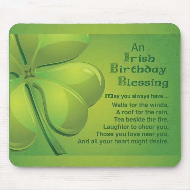 Irish Birthday Blessing, Celtic Mouse Pad (Front)