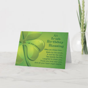 Irish Birthday Blessings on St. Patrick’s Day, Gre Card