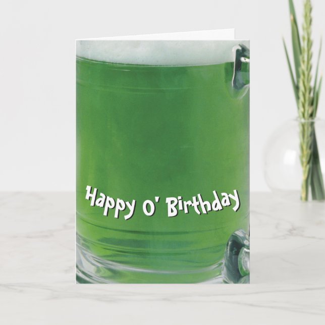 Irish Birthday Green Beer Card (Front)