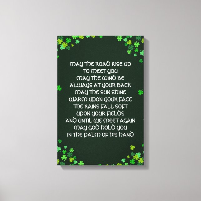 Irish Blessin - Shamrock Design Canvas Print (Front)