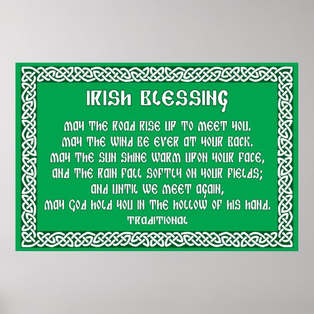 Irish Blessing 1 in Celtic Knot Frame Poster (Front)