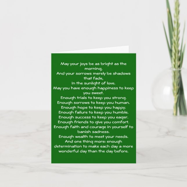 Irish Blessing 4 Card (Front)