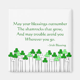 Irish Blessing and Shamrocks Magnet