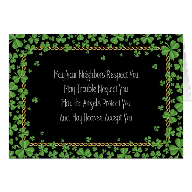 Irish Blessing and Shamrocks Toast (Front Horizontal)