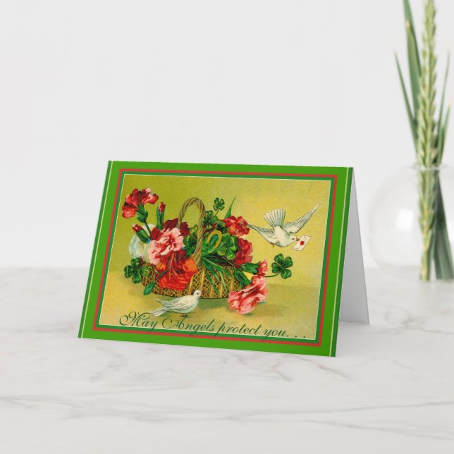 Irish Blessing Angels Protect You St. Patrick's Card (Front)