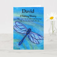 Irish Blessing Birthday Brave Blue Dragonfly