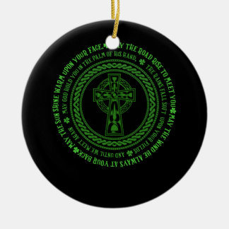 Irish Blessing Celtic Knot 4 Leaf Clover - St. Pat Ceramic Ornament