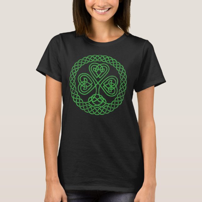 Irish Blessing Celtic Knot 4 Leaf Clover - St. Pat T-Shirt (Front)