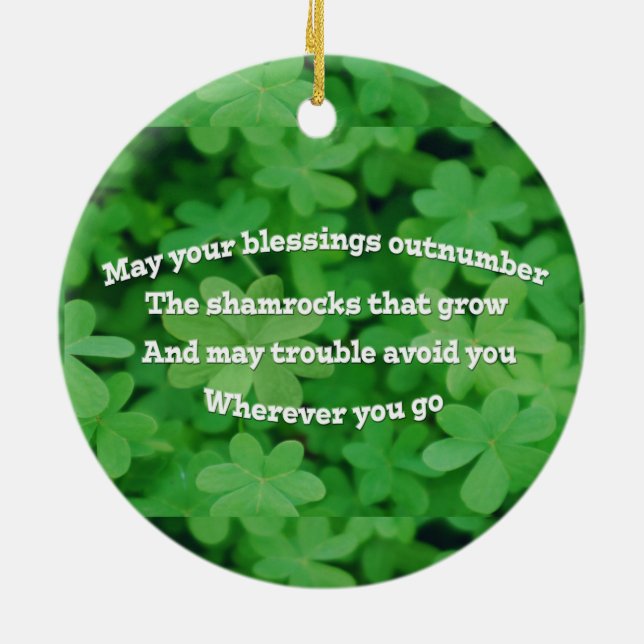 Irish Blessing Ceramic Ornament (Back)
