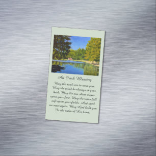 Irish Blessing Country Covered Bridge  Magnetic Business Card