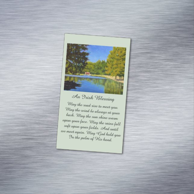 Irish Blessing Country Covered Bridge  Magnetic Business Card (In Situ)