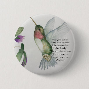 Irish Blessing Courage Pretty Bird Garden 2 Inch Round Button