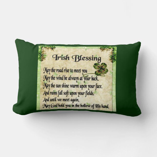 irish blessing/double unicorns pillow (Front)