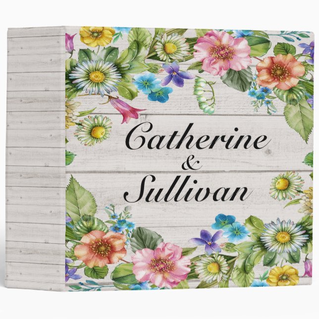 Irish Blessing Floral Mariage Classeur Carnet (Devant/Côté)