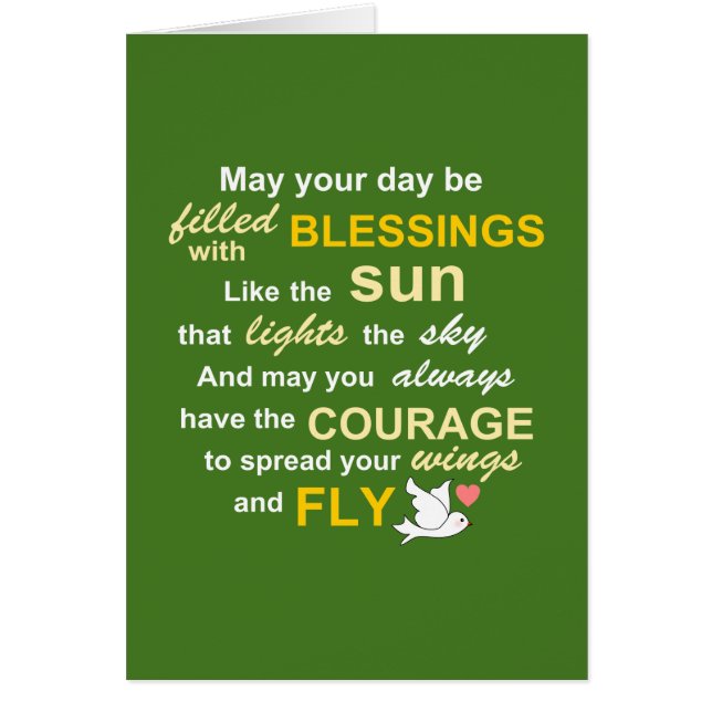 Irish Blessing for Courage - Typography in Green (Front)