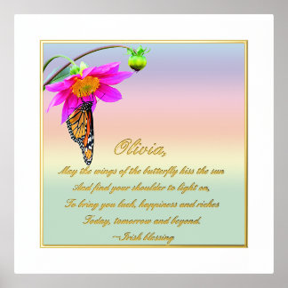Irish Blessing for Girl Foil Text Print Poster