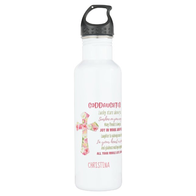 Irish Blessing For GODDAUGHTER - Personalized Gift 710 Ml Water Bottle (Front)