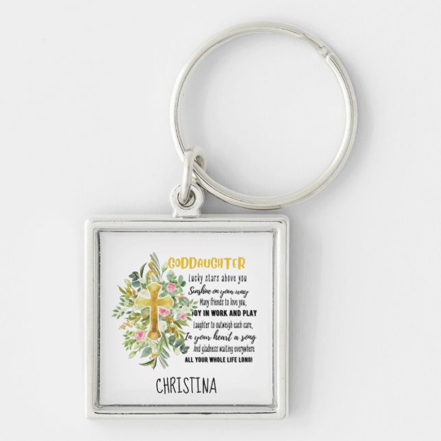 Irish Blessing For GODDAUGHTER - Personalized Gift Keychain (Front)