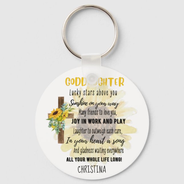 Irish Blessing For GODDAUGHTER - Personalized Gift Keychain (Front)