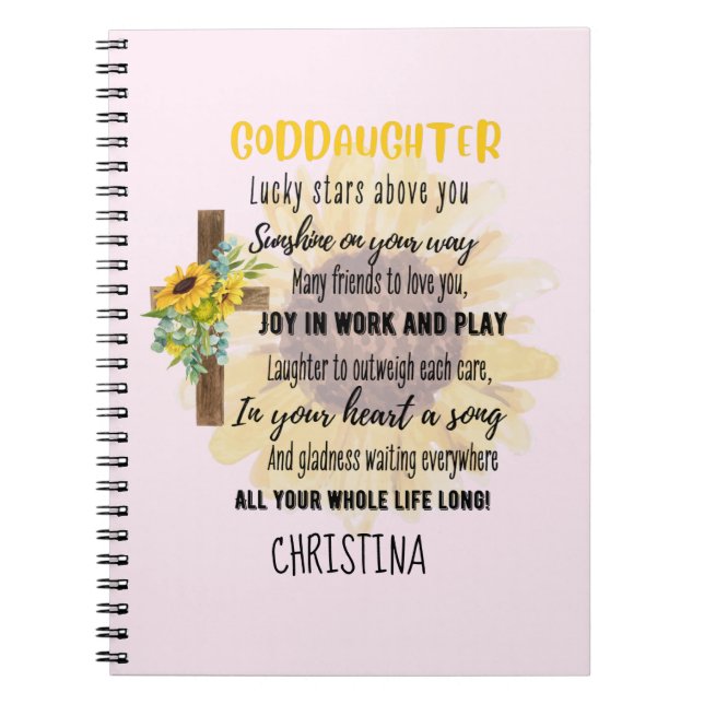 Irish Blessing For GODDAUGHTER - Personalized Gift Notebook (Front)