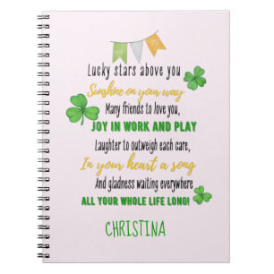 Irish Blessing for Goddaughter Teen or Child Named Notebook