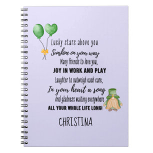 Irish Blessing for Goddaughter Teen or Child Named Notebook