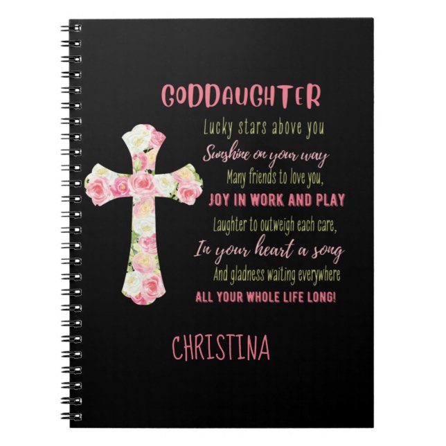 Irish Blessing for Goddaughter Teen or Child Named Notebook (Front)