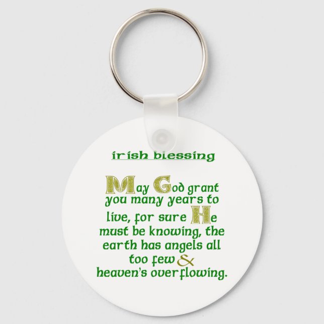 Irish Blessing for Long Life Keychain (Front)