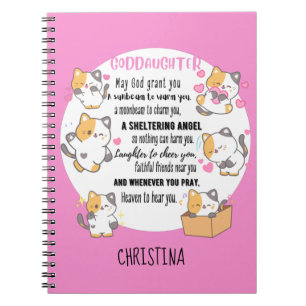 Irish Blessing for Teenage Goddaughter Cute Cats Notebook